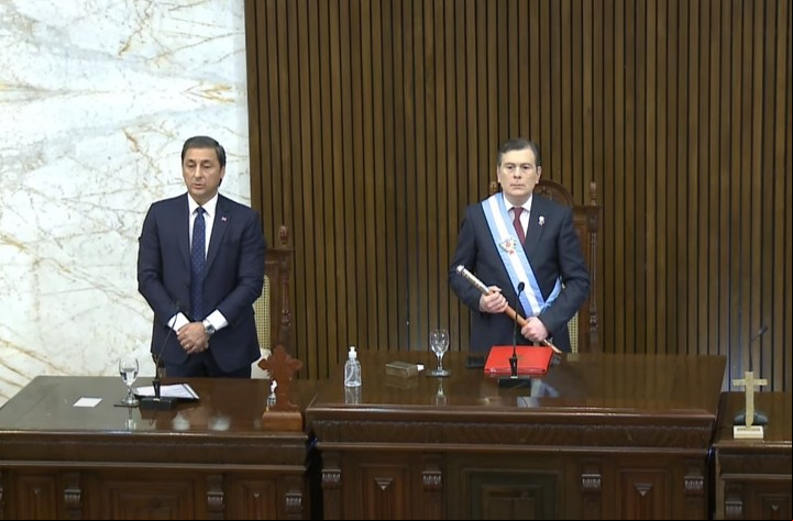Gerardo Zamora en su presentación anual ante la Legislatura de Santiago del Estero.