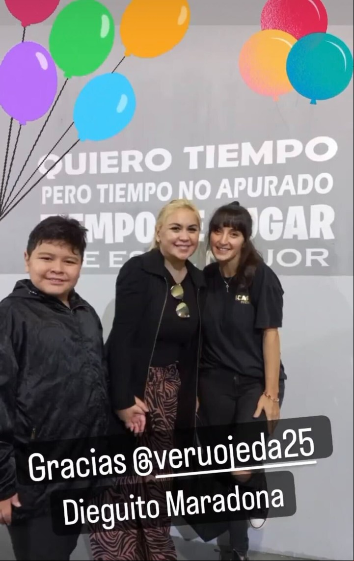 Dieguito Maradona y Verónica Ojeda invitados al cumpleaños del hijo de Luis Ventura. Foto: Instagram