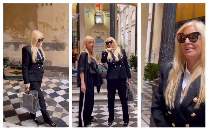Susana Giménez paseó por San Telmo junto a su hija, Mecha Sarrabayrouse. Capturas video Instagram.
