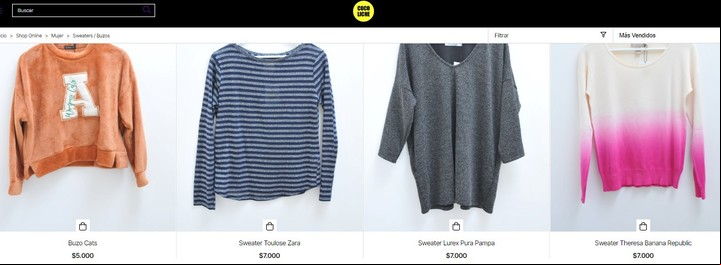 Sweaters y buzos desde $ 5.000 en tienda "Coco Liche".