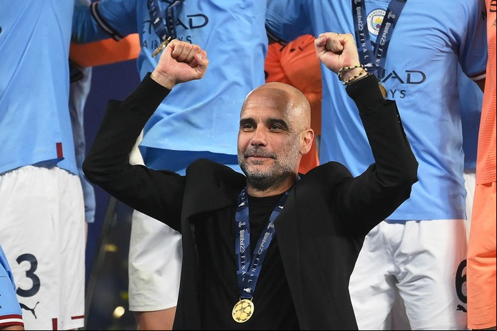 Pep Guardiola logró el gran objetivo que se planteó cuando llegó al Manchester City, en julio de 2016. Foto: FRANCK FIFE / AFP.