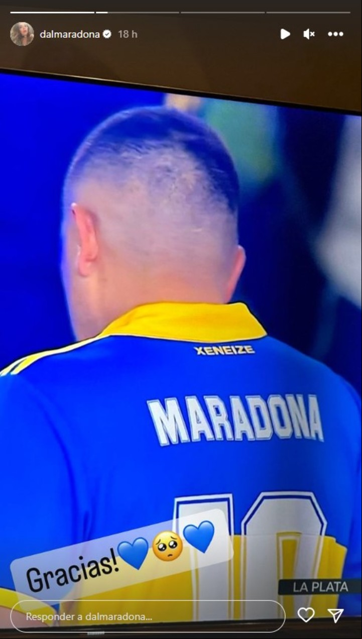 Dalma Maradona le agradeció a Román por el gesto que tuvo con Diego. Foto: redes sociales.