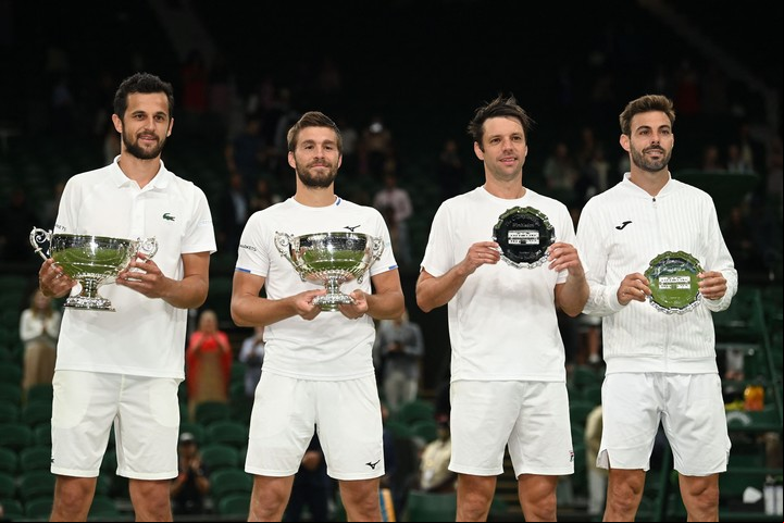 Mate Pavic y Nikola Mektic se quedaron con la final de Wimbledon 2021 ante Horacio Zeballos y Marcel Granollers. Foto: AFP