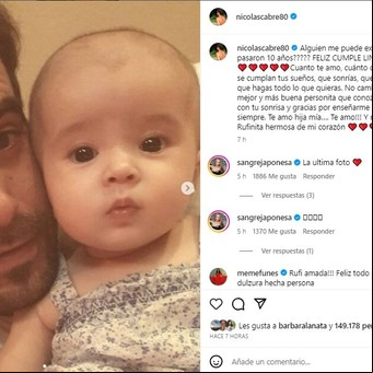 Tiernos mensajes y fotos inéditas de Nico Cabré y La China Suárez para su hija en el día de su cumpleaños