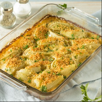 Hinojo al horno gratinado