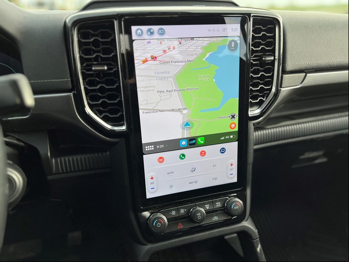 La gran pantalla de la Ford Ranger brinda una gran calidad de imagen y una respuesta rápida.