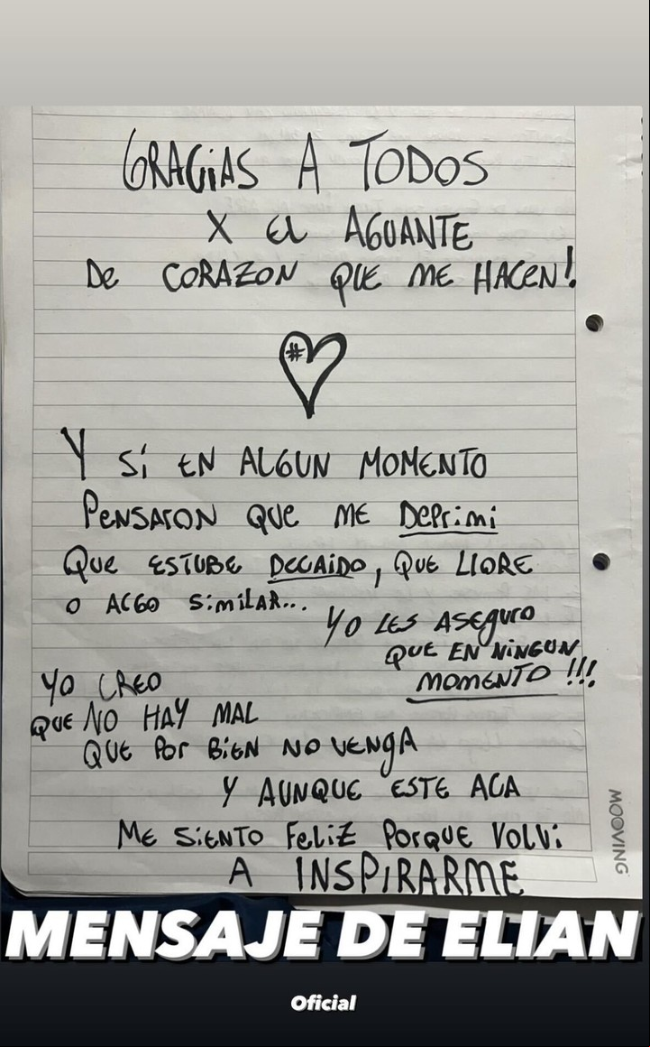 L-Gante continúa detenido y agradeció el apoyo de sus seguidores.
