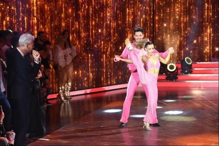 Guido Záffora este lunes, en el "Bailando", ante la mirada de Tinelli. Foto: Prensa América
