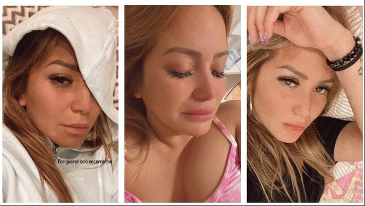 Karina La Princesita se mostró llorando en sus redes sociales. Fotos: Instagram.