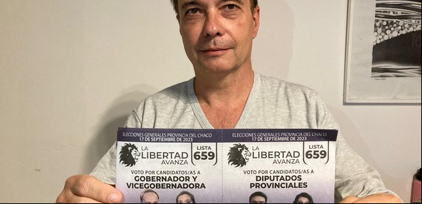 Afirma que le financió la campaña a Javier Milei en Chaco y el libertario negó que sea su candidato a gobernador a días de la elección:  "No lo voy a psicoanalizar"