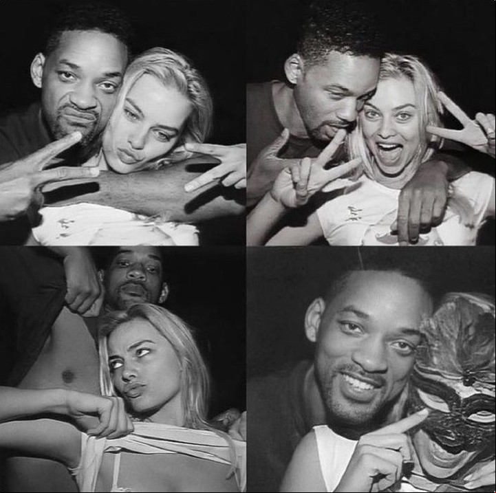 Margot Robbie y Will Smith y las fotos que desataron los rumores. Foto: X