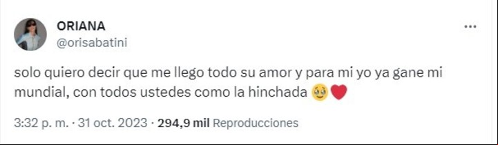 La emoción de Oriana Casamiento por su casamiento con Paulo Dybala.