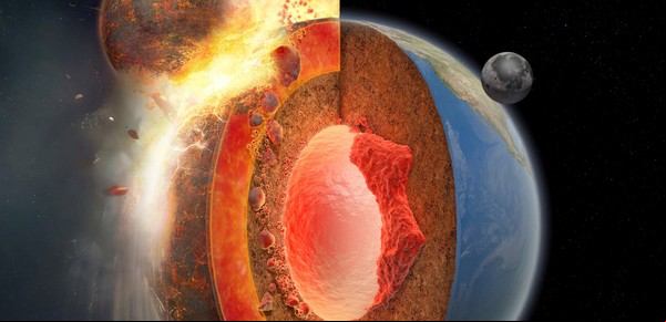 Un estudio sugiere que un "gran golpe" formó la Luna y dejó huellas en las profundidades de la Tierra