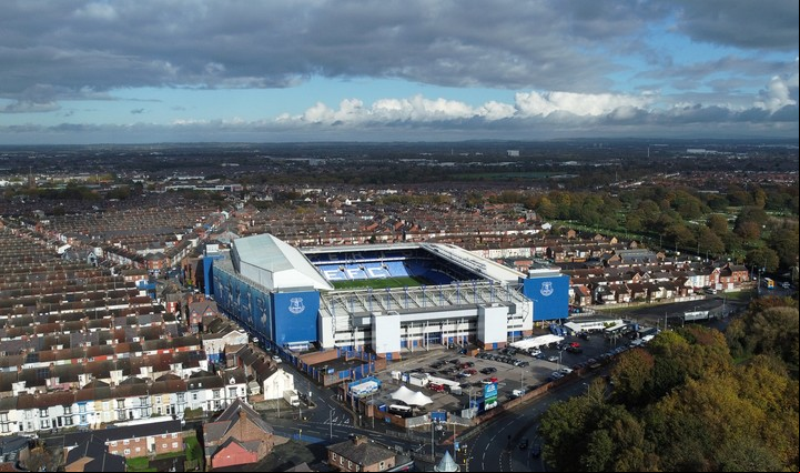 Goodison Park, el hogar del Everton en Liverpool. Foto: EFE/EPA/ADAM VAUGHAN.