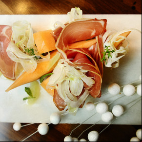 Ensalada de melón, hinojo y jamón