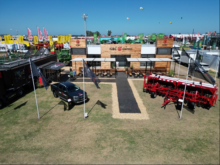 Vista aérea del stand de ICBC en Expoagro.