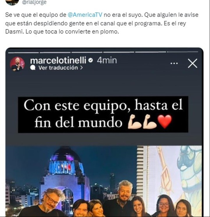 Jorge Rial criticó a Marcelo Tinelli por no estar presente con los equipos de América en medio de los despidos.