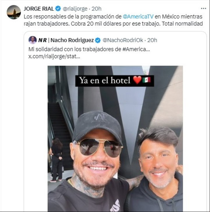 Jorge Rial criticó que Marcelo Tinelli y Federico Hoppe estuvieran de viaje en medio de los despidos en América.