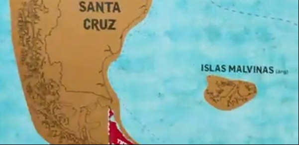 El embajador de Estados Unidos mostró sus viajes por la Patagonia en un mapa donde las Islas Malvinas figuran como argentinas 