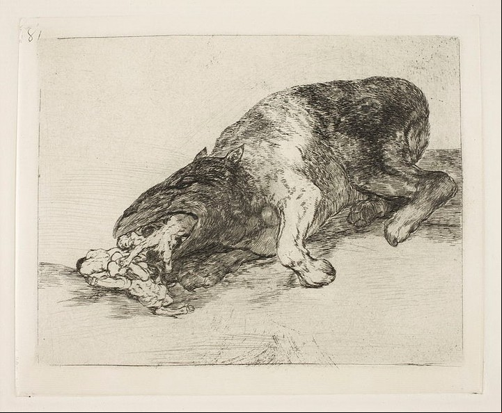 «¡Fiero monstruo!», Desastres de la guerra, n.º 81, de Francisco de Goya en el Museo del Prado. Foto: Archivo Clarín.