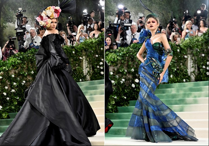 Zendaya luce dos looks de moda mientras asiste a la gala benéfica del Costume Institute del Museo Metropolitano de Arte para celebrar la inauguración de la exposición "Sleeping Beauties: Reawakening Fashion" el lunes 6 de mayo de 2024, en Nueva York. (Fotos de Evan Agostini/Invision/AP)