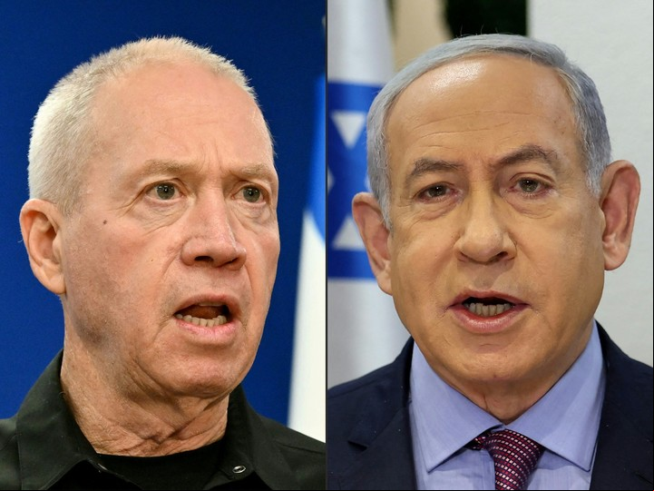 El primer ministro israelí y su ministro de Defensa (izq.). Foto: AFP