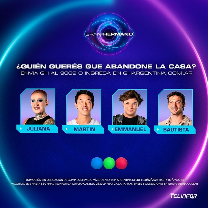 Así quedó conformada la placa de nominados en Gran Hermano.