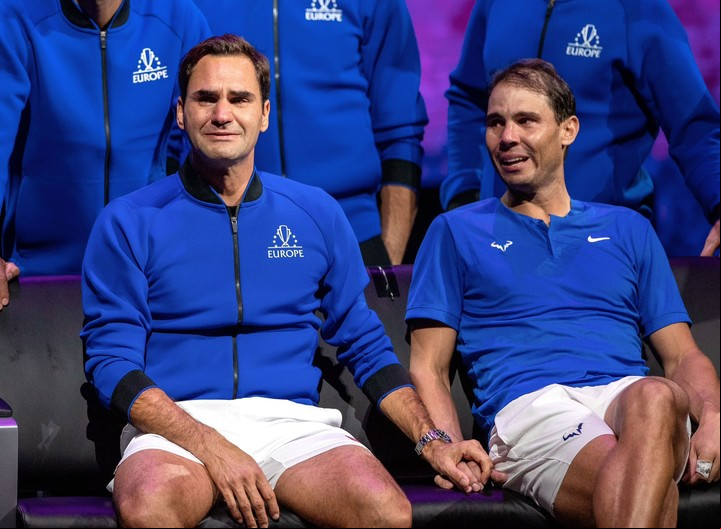Roger Federer y Rafael Nadal en la Copa Laver 2022. Foto @atptour