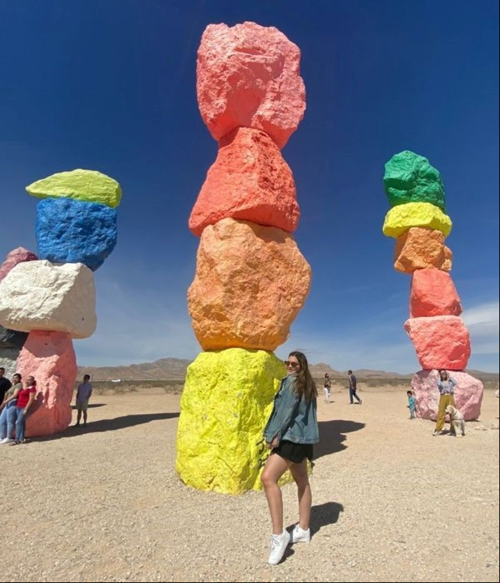 La joven argentina de vacaciones en Las Vegas, Estados Unidos. Foto: @psicoaupair, Instagram.