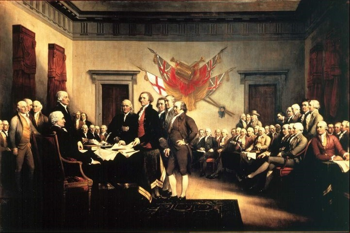 La Declaración de la Independencia en Filadelfia.