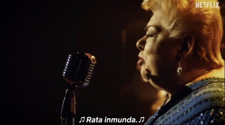 La verdadera Paquita aparece en una escena de la telenovela.