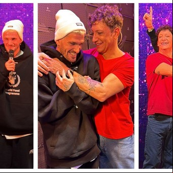 Rodrigo De Paul fue a ver "Tootsie", la obra de Nicolás Vázquez y el público lo ovacionó