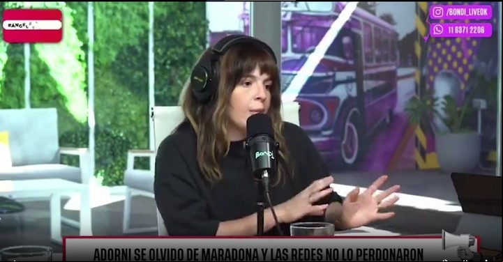 Dalma Maradona es ista en el programa que conduce Ángel de Brito por Bondi Live. Captura video
