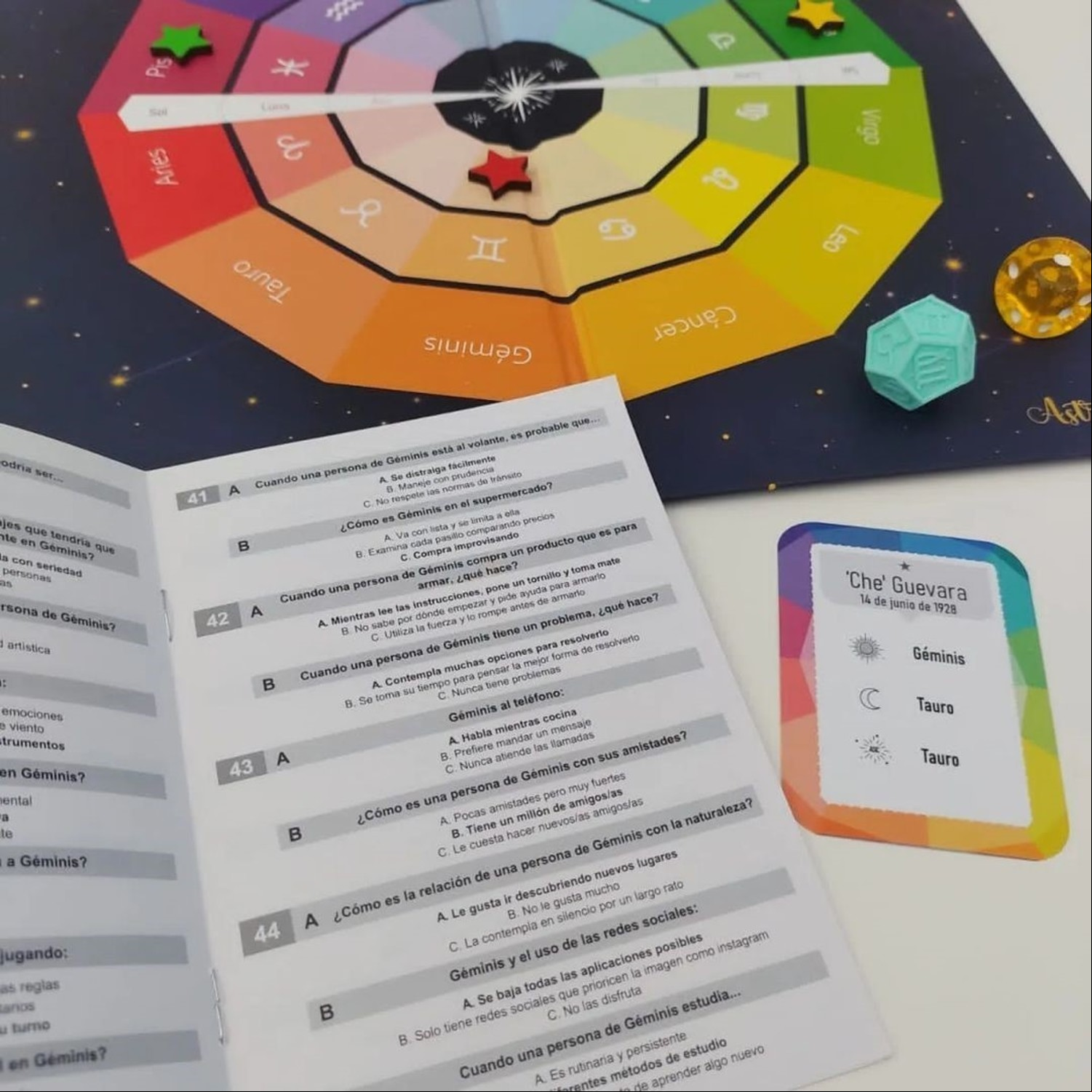Cada signo tiene un libro de preguntas que se deben contestar correctamente para avanzar en el juego. Gentileza: Astroludic.