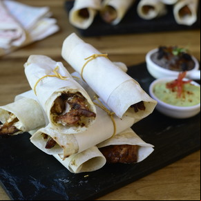 Tacos de pollo y frijoles