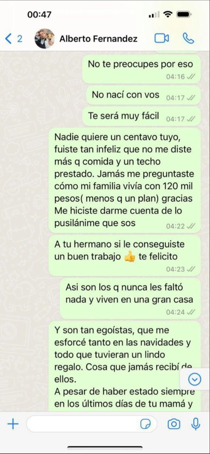El chat de Alberto Fernández con Fabiola Yañez que podría incorporarse a la causa.