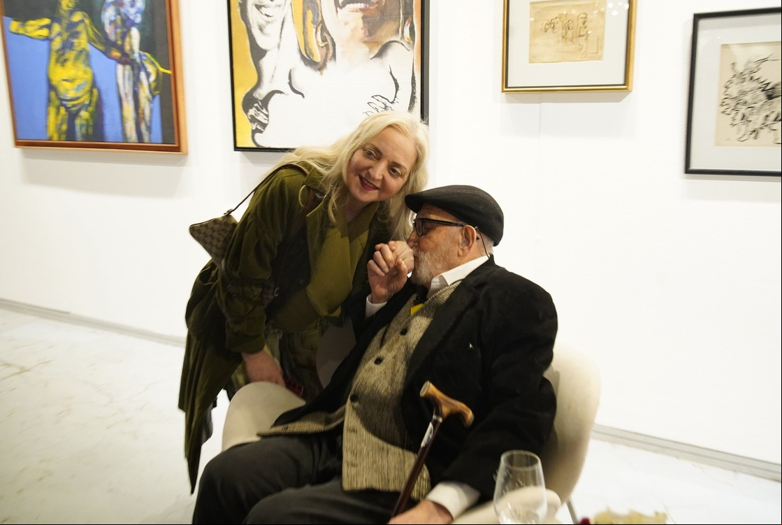 La artista Nicola Costantino, junto a Luis Yuyo Noé. Fotos Ariel Grinberg