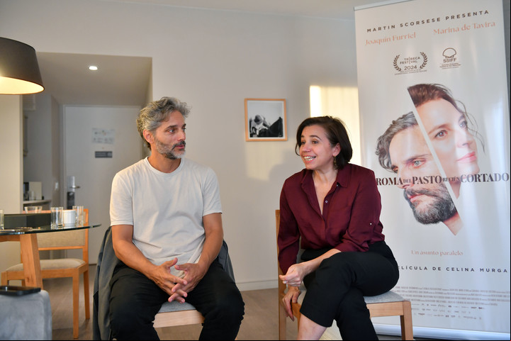 El actor Joaquín Furriel y la cineasta Celina Murga. Foto: Enrique GM
