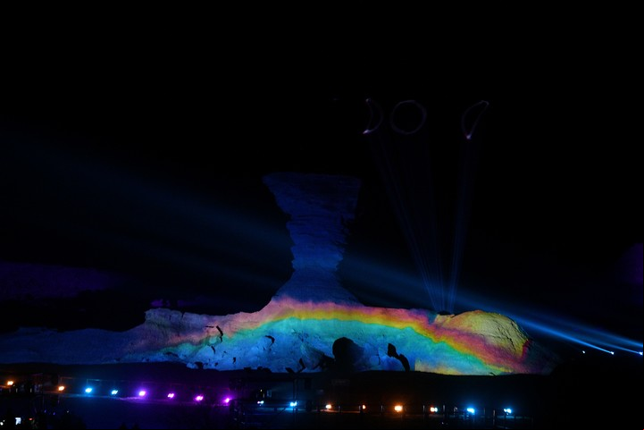 La pre escucha del nuevo disco de Coldplay, en el Valle de la Luna. Foto de prensa