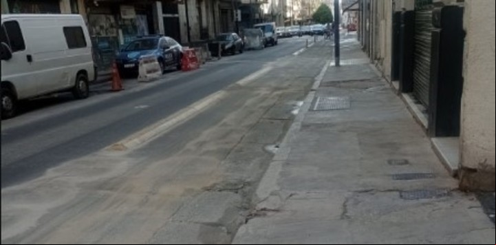 Ya comenzaron las obras para sacar la ciclovía de la calle Tucumán. Foto @rusosnith (X).