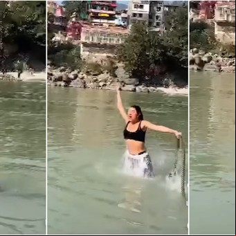 Sofía "Jujuy" Jiménez se bañó en el río Ganges durante su viaje a la India y enfrentó las críticas: todas las fotos