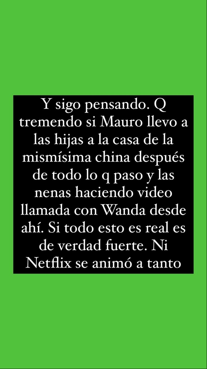 Juariu mostró pruebas que indicarían que las hijas de Wanda estuvieron en la casa de La China. Instagram.