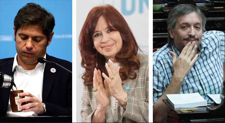 Kicillof, Cristina y Máximo