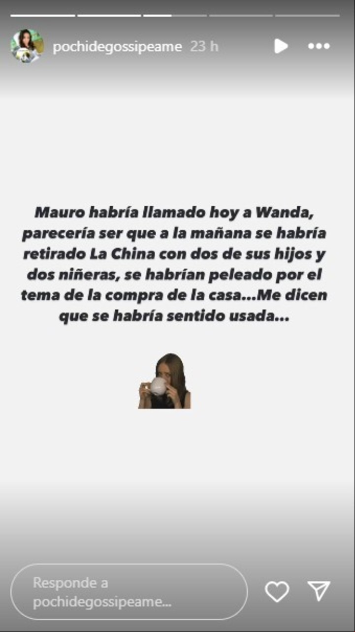 La influencer Pochi de Gossipeame informó que La China Suárez habría abandonado la casa de Mauro Icardi en Nordelta. | Foto: Instagram