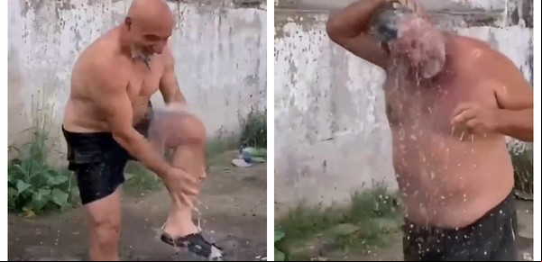 Insólito reclamo por falta de agua: se bañaron en la puerta de una delegación municipal en el AMBA