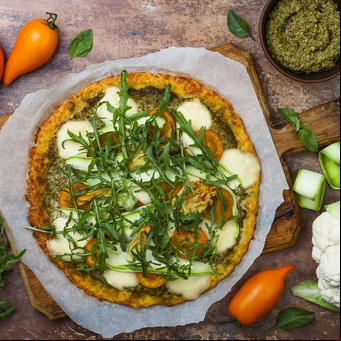 Pizza con masa de calabaza