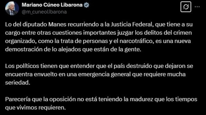 "Dejá de apretar fiscales y jueces por redes": durísimo cruce entre un diputado del bloque de Facundo Manes y el ministro Mariano Cúneo Libarona