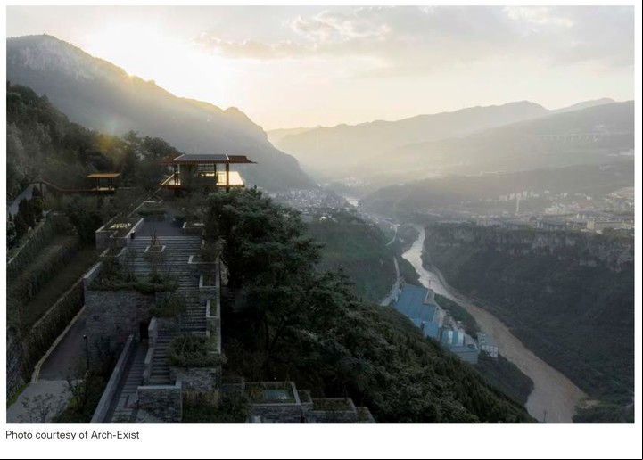 Distrito Cueva de Tianbao, de Liu Jiakun, ganador del Premio Pritzker de arquitectura.