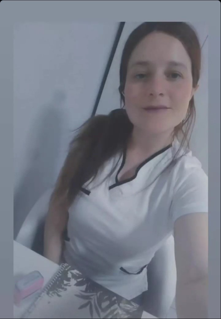 Así lucía Angie Moreyra con varios meses de embarazo, cuando aún no sabía nada del mismo. Foto gentileza.