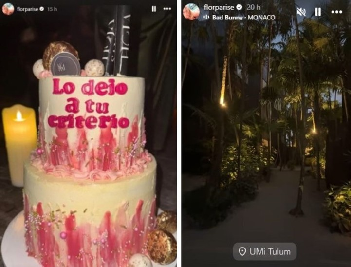 Flor Parise, la novia de Karina Jelinek, estuvo presente en la fiesta donde la mediática celebró sus 44 años.